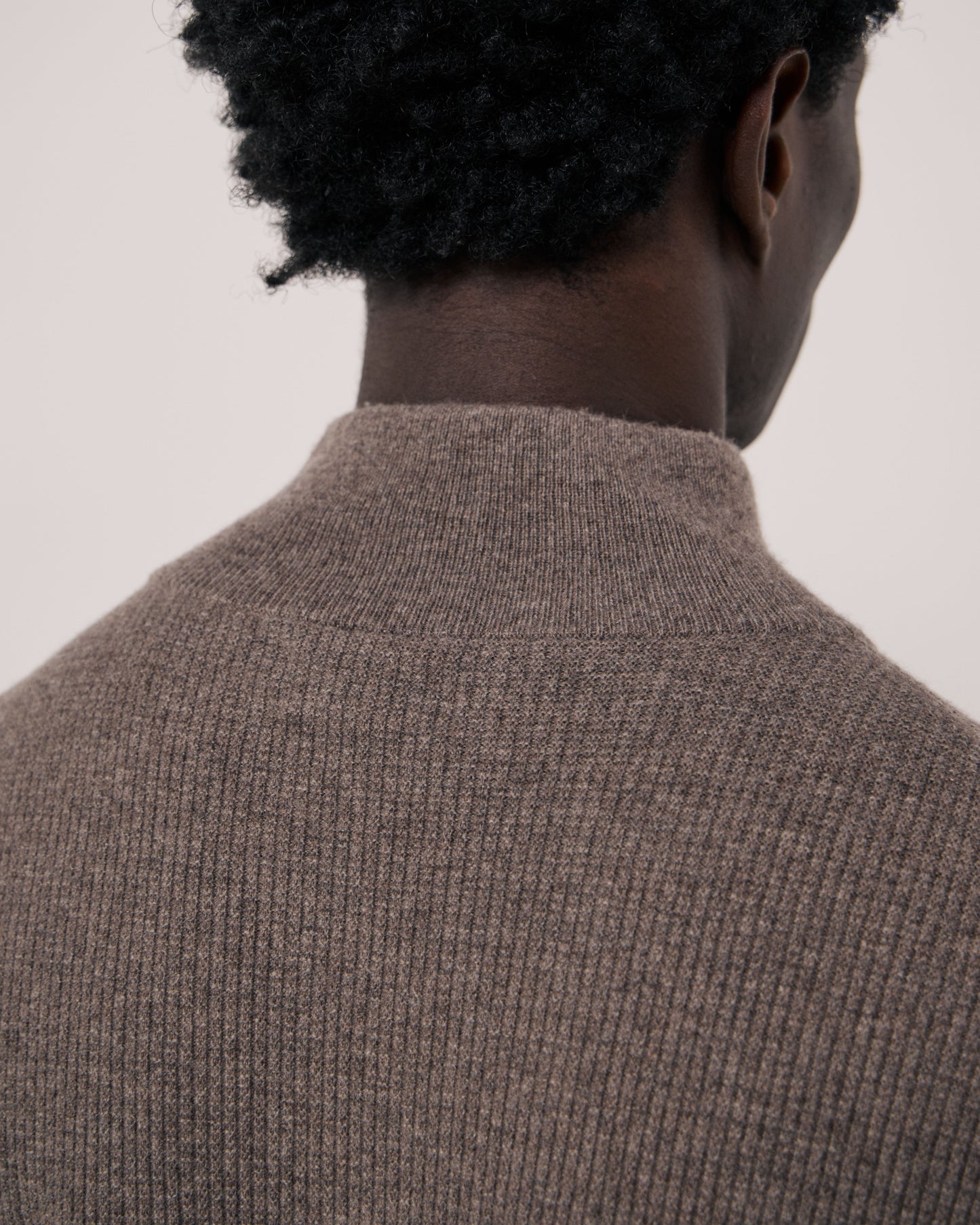 Pull Homme en Laine & Cachemire Gaufré Taupe Trucker
