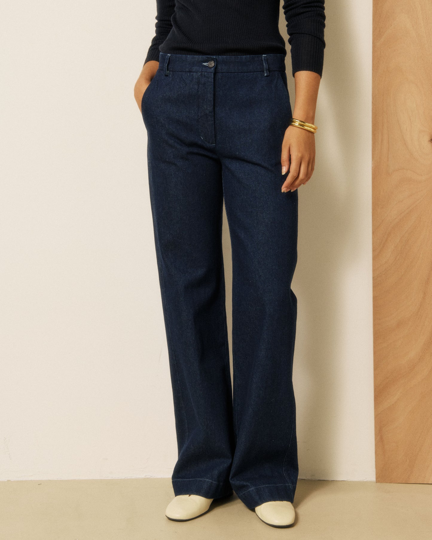 Pantalon Femme en Denim Bleu Indigo Pandore