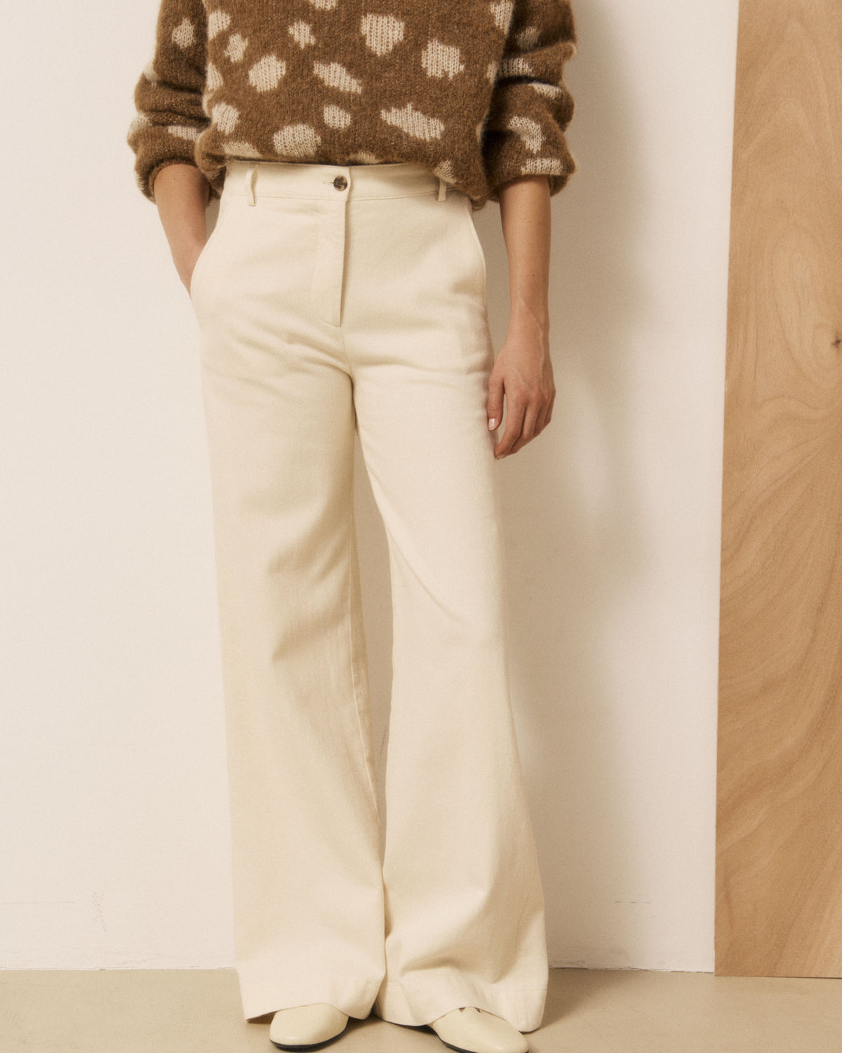 Pantalon Femme en Denim Ecru Parade
