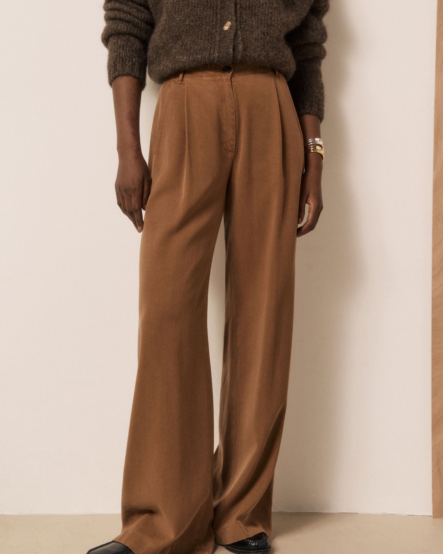 Pantalon Femme en Tencel Cognac Paradise