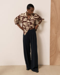Pantalon Femme en Tencel Bleu Nuit Paradise