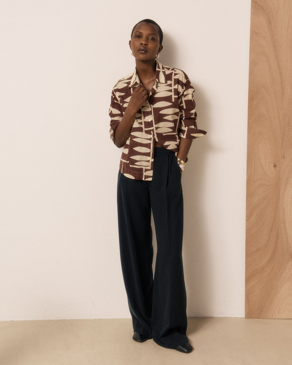 Pantalon Femme en Tencel Bleu Nuit Paradise - Image 3