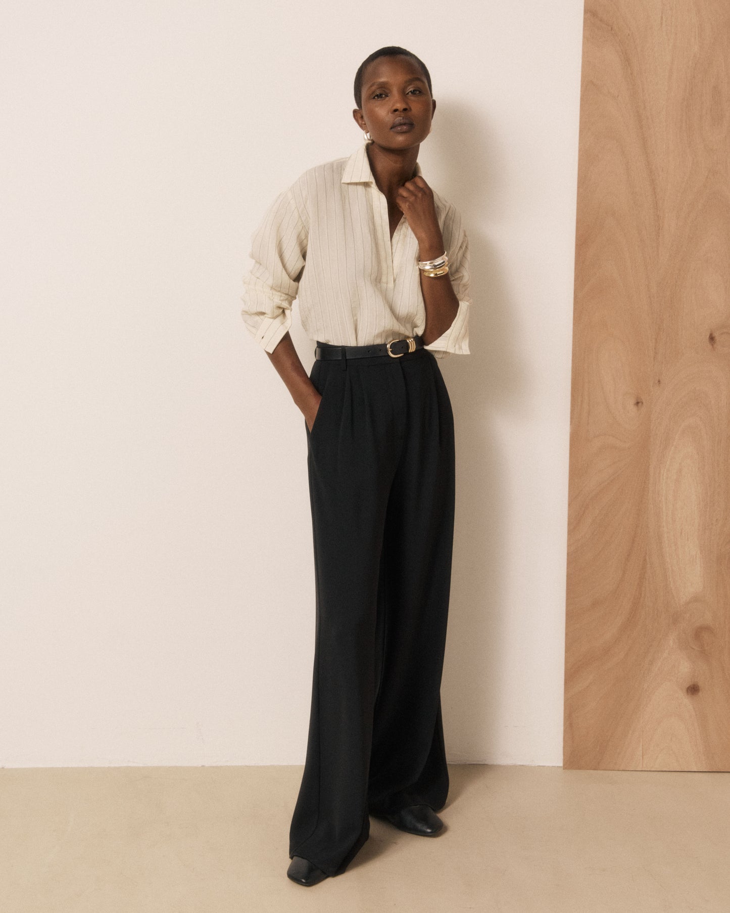 Pantalon Femme en Crêpe Noir Passion