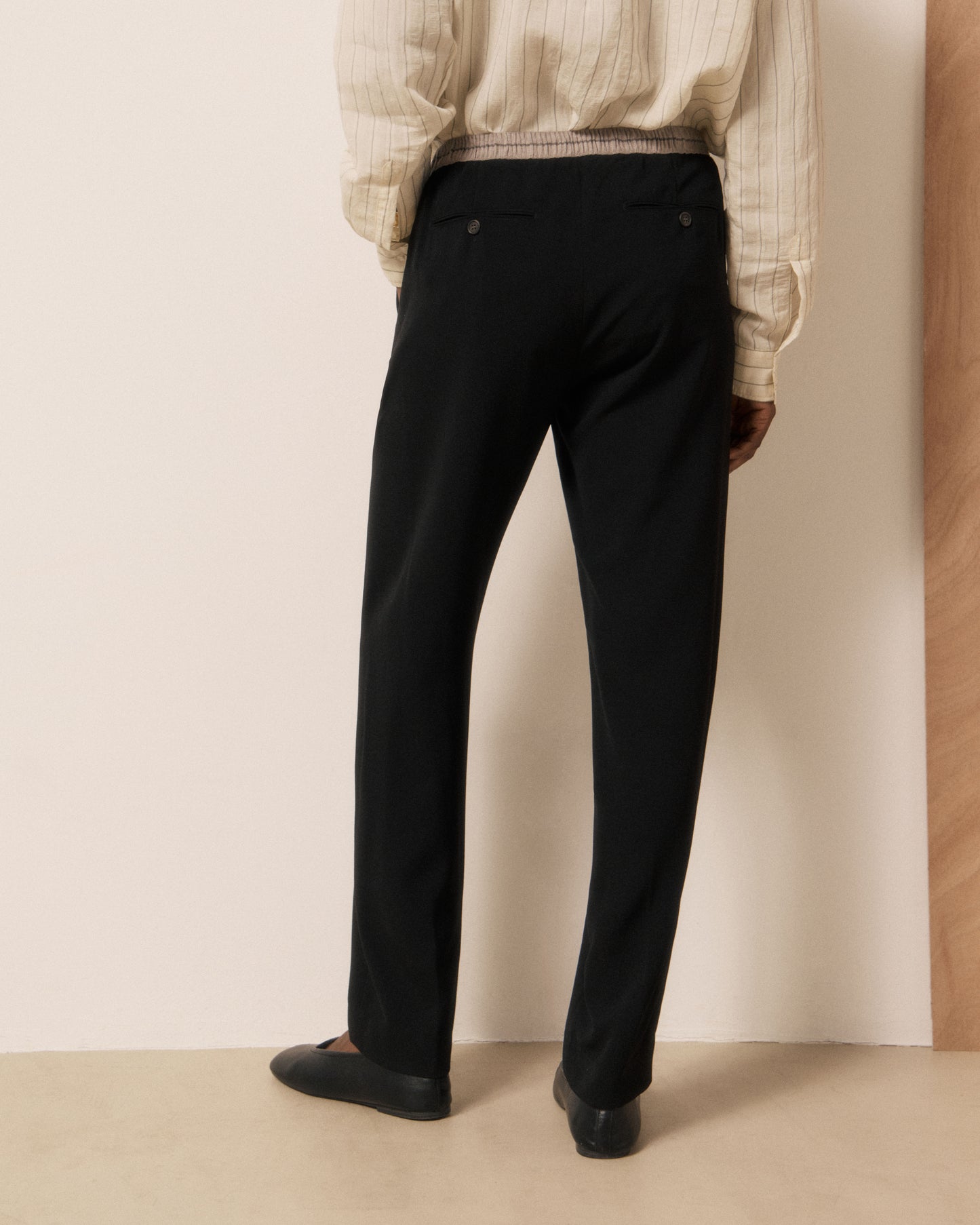Pantalon Femme en Crêpe Noir Pirol