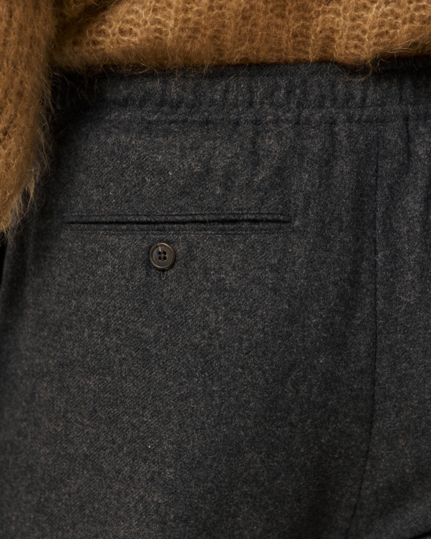 Pantalon Femme en Flanelle de Laine Gris Plumiel