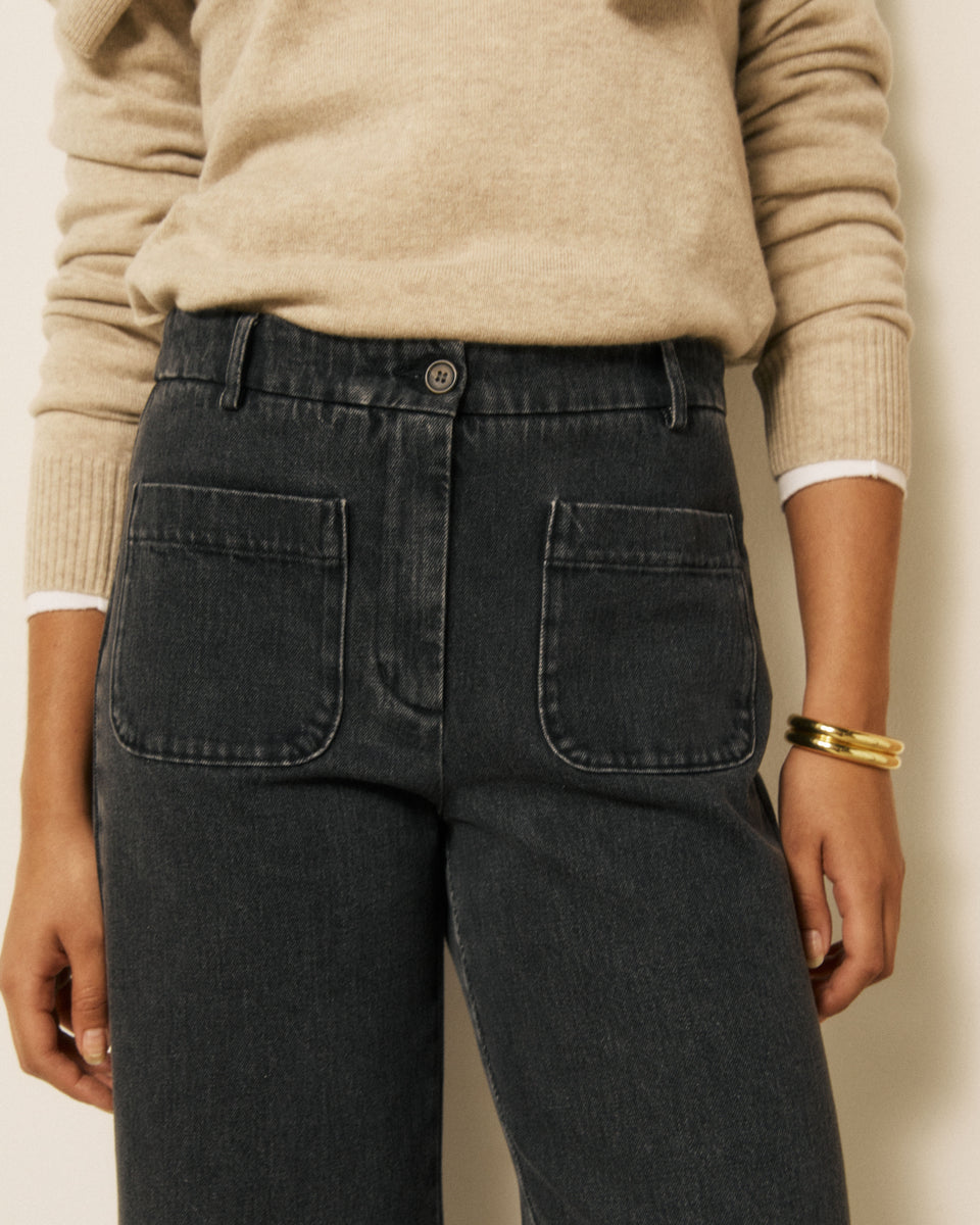 Poli Women's Black Denim Pants - Image 3