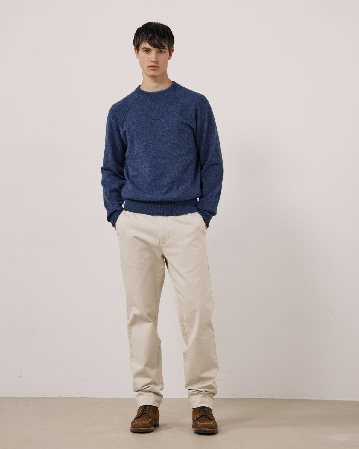 Pull Homme en Laine & Cachemire Bleu Indigo Cashmere Sweat