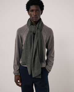 Echarpe Homme en Laine & Cachemire Vert Militaire