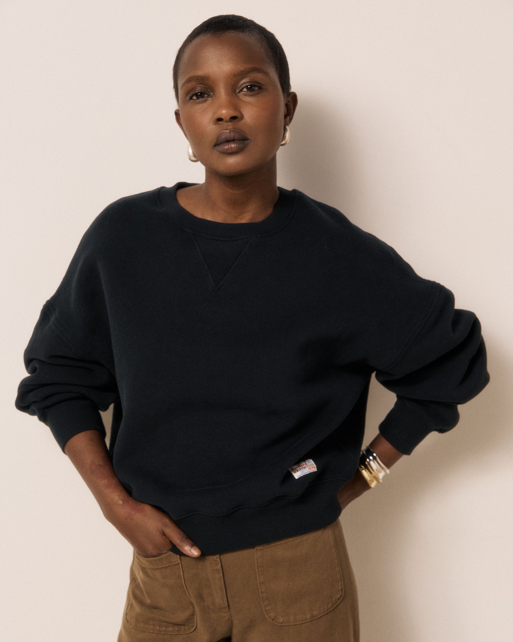 Sweatshirt Femme en Molleton Noir Tagada