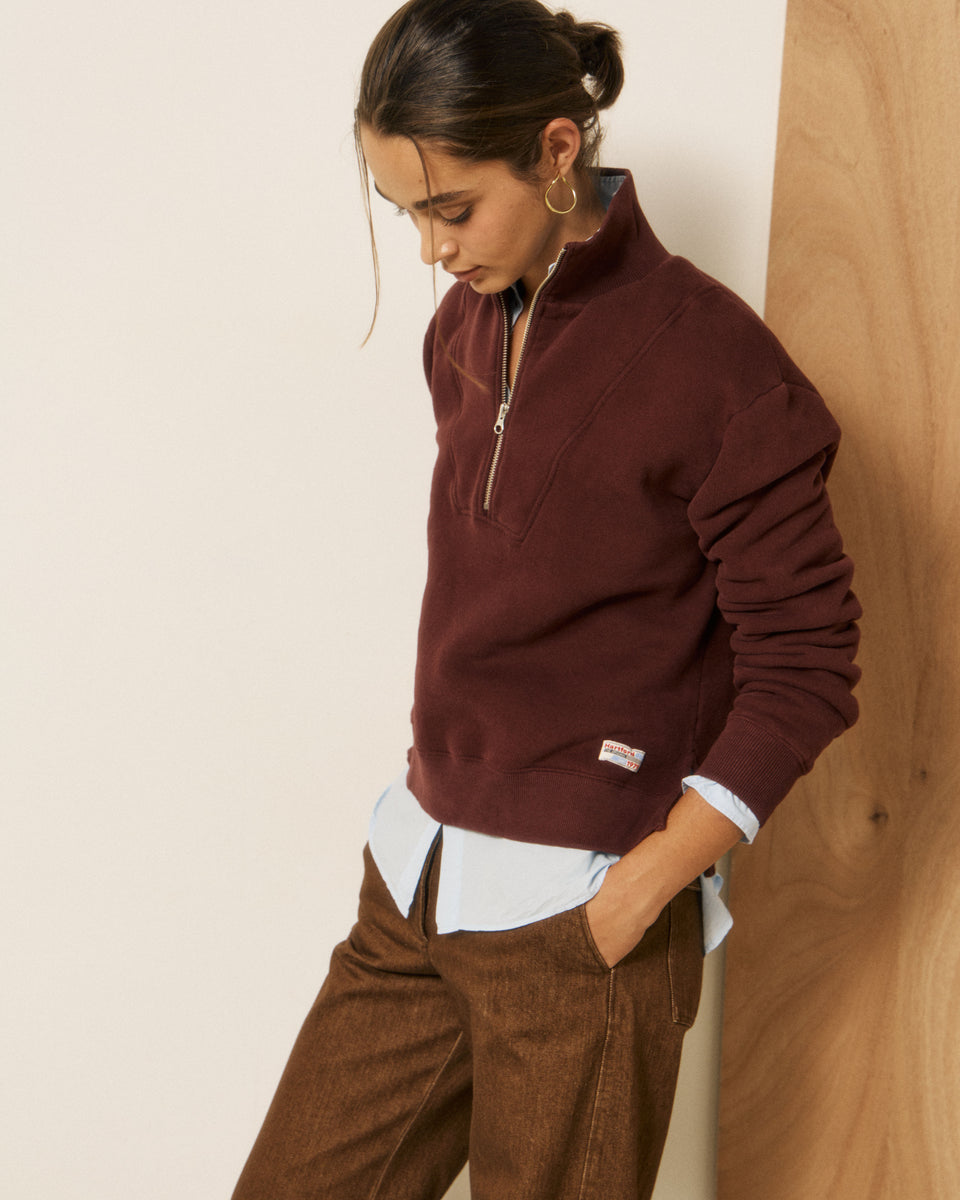 Sweatshirt Femme en Molleton Bordeaux Tussi - Image principale