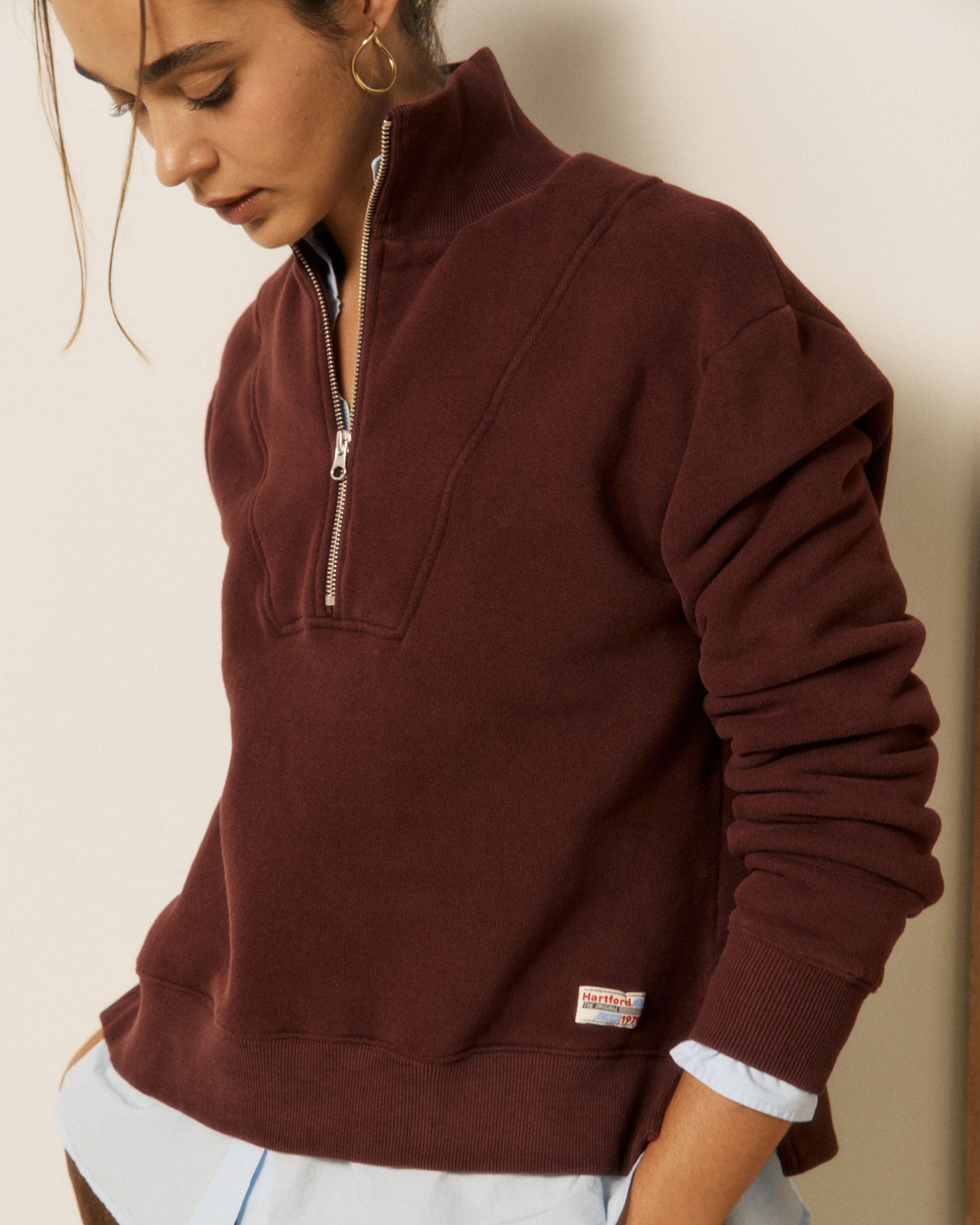 Sweatshirt Femme en Molleton Bordeaux Tussi