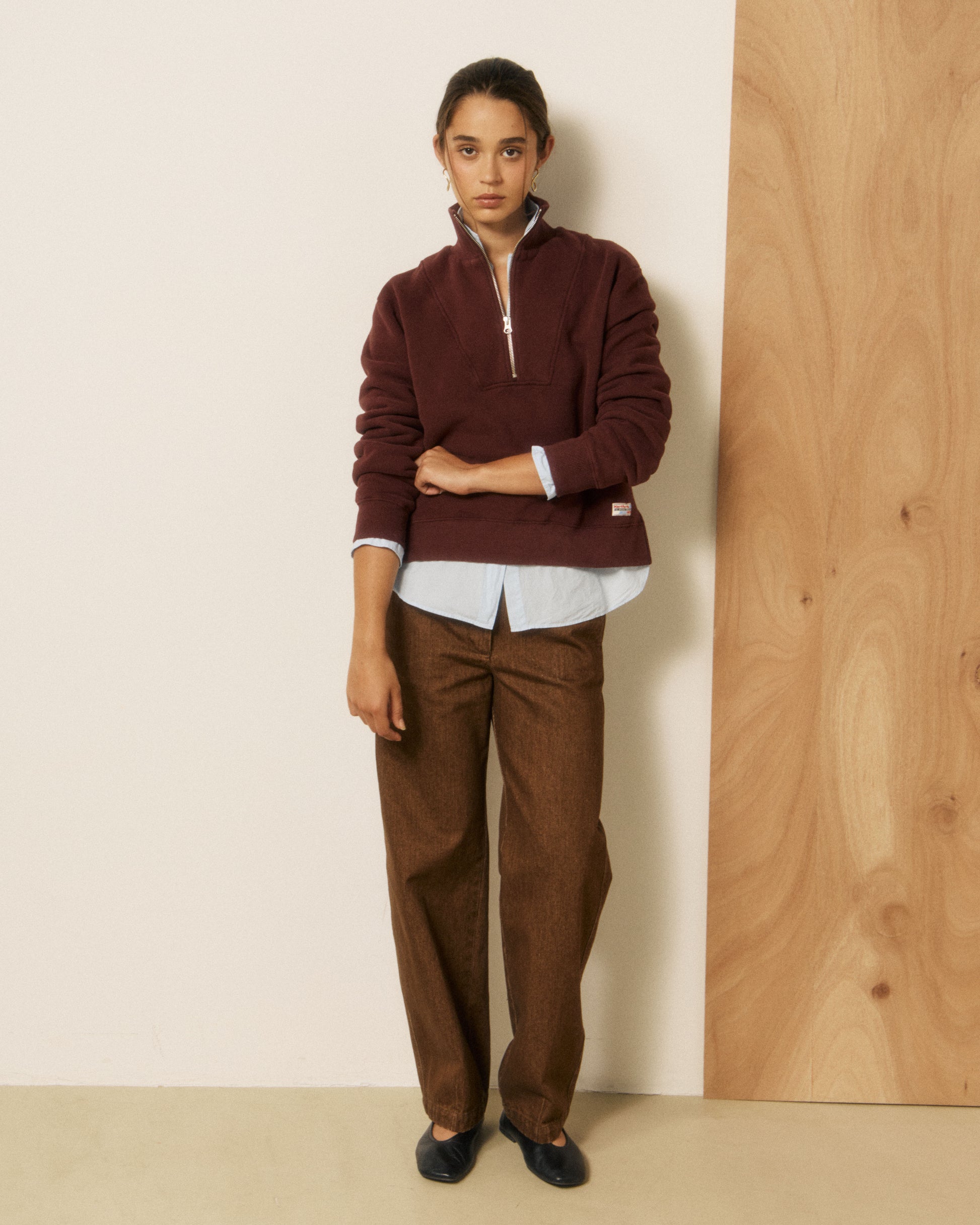 Sweatshirt Femme en Molleton Bordeaux Tussi
