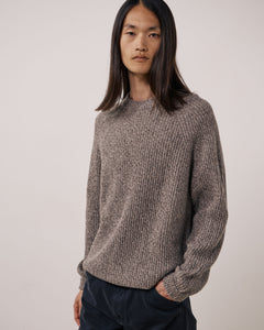 Pull Homme en Laine & Cachemire Taupe Marl Crew