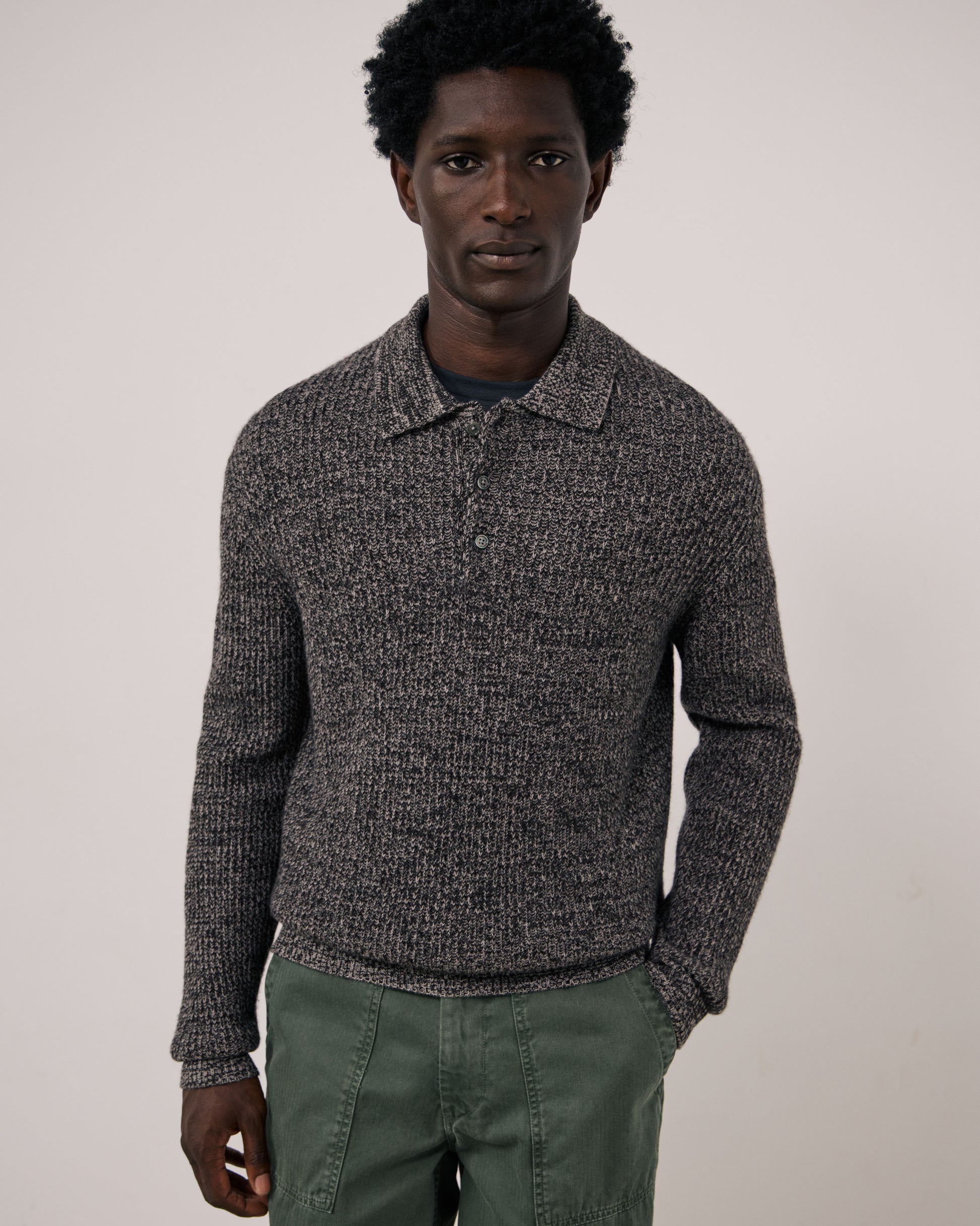 Pull Homme en Laine & Cachemire Marron Marl Polo