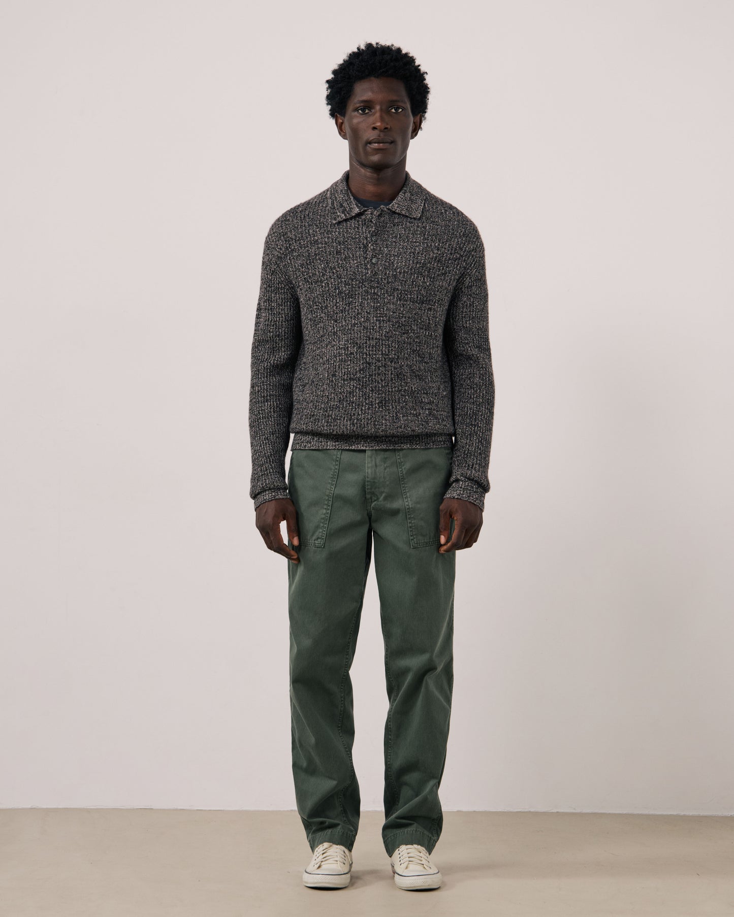 Pull Homme en Laine & Cachemire Marron Marl Polo