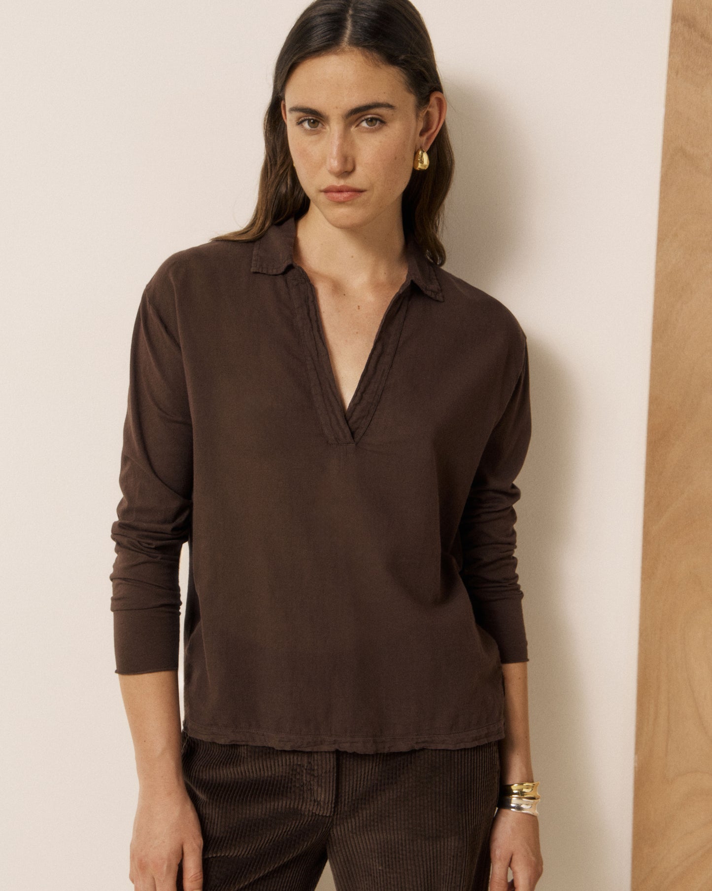 T-shirt Femme en Coton Double Face Chocolat Tuamotu