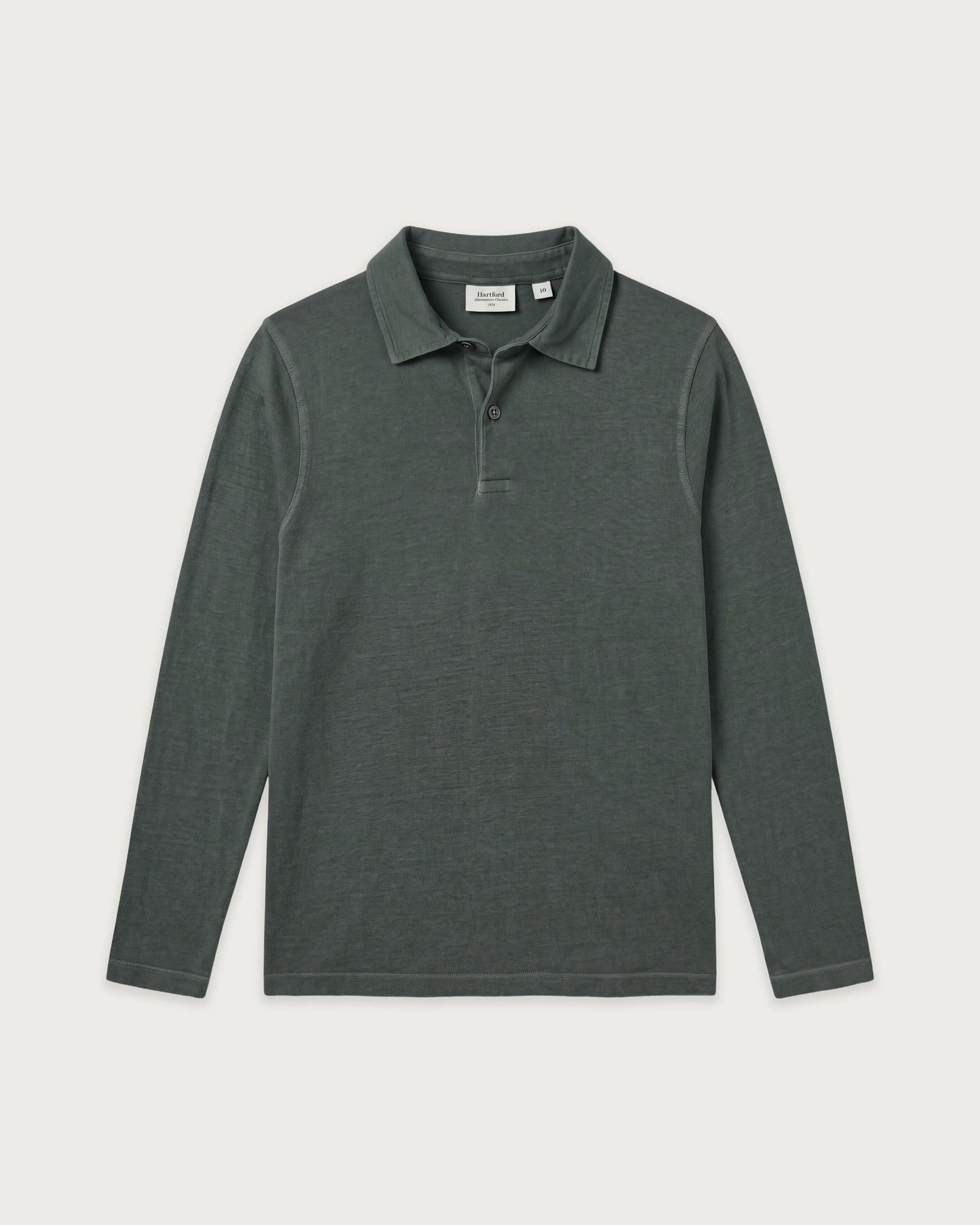 Polo Garçon en Jersey de Lyocell & Coton Vert de gris