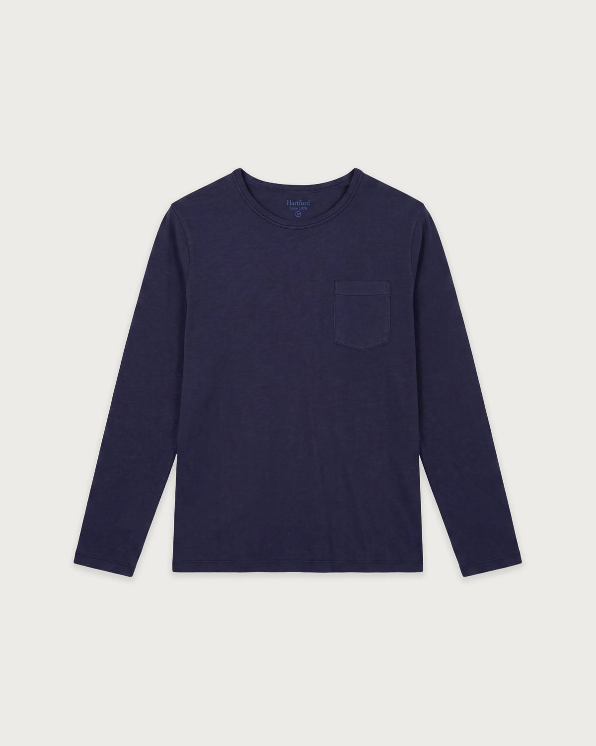 T-shirt Garçon en Coton Slub Bleu Marine Pocket Crew