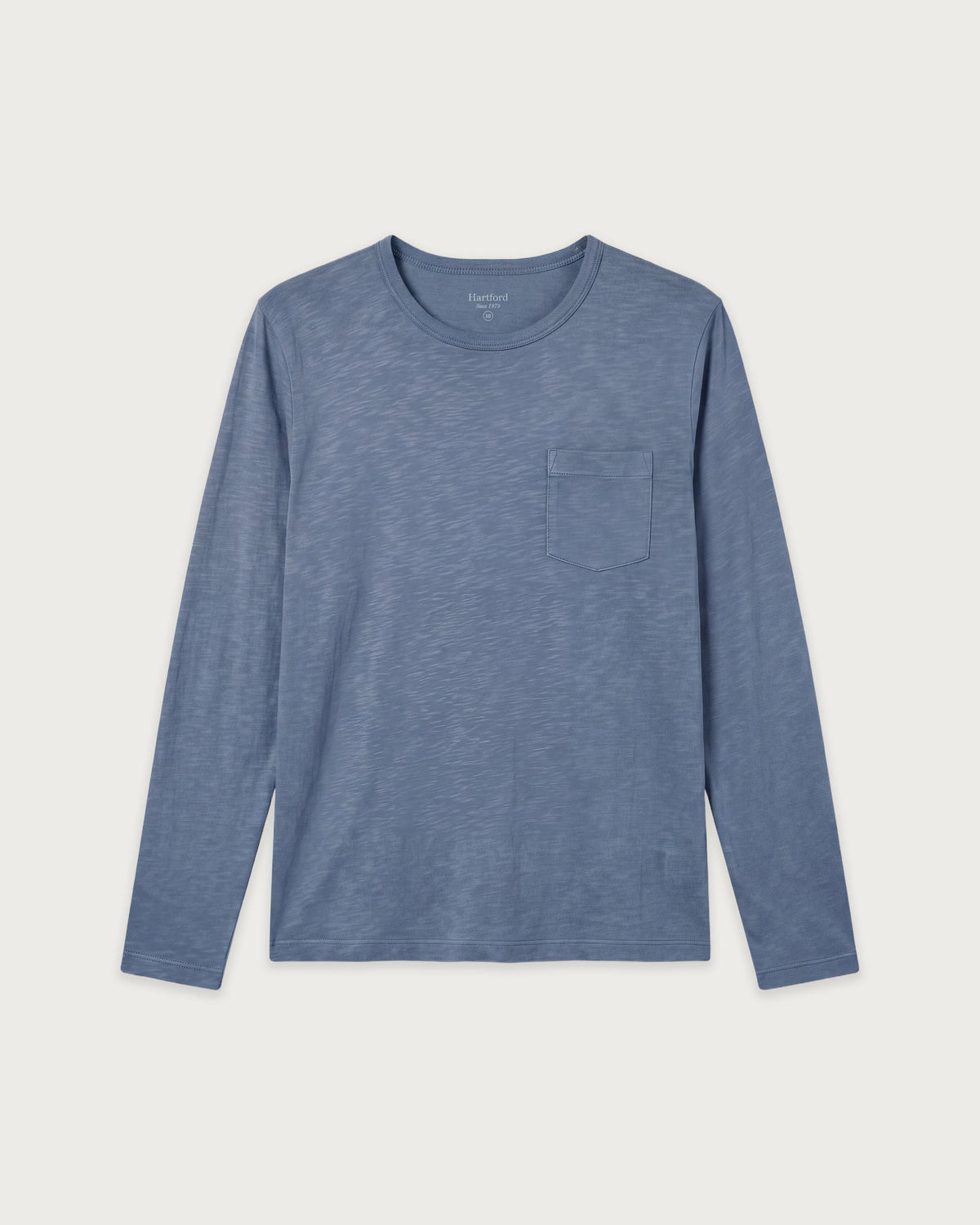 T-shirt Garçon en Coton Slub Vert de gris Pocket Crew