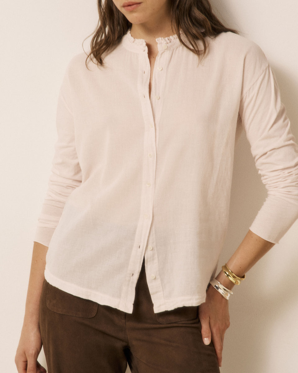 Chemise Femme en Coton Double Face Beige Takalo - Image 3