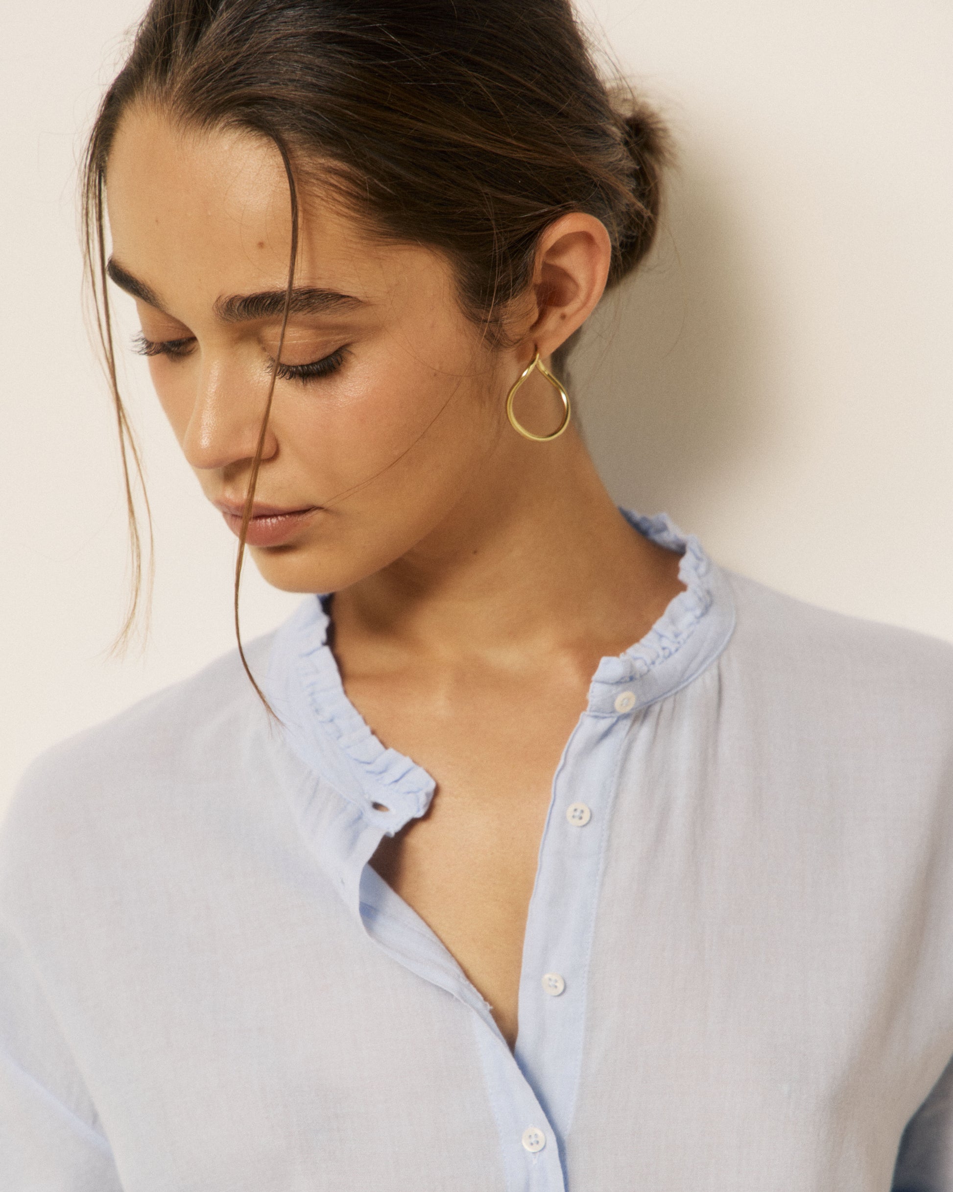 Chemise Femme en Coton Double Face Bleu Ciel Takalo