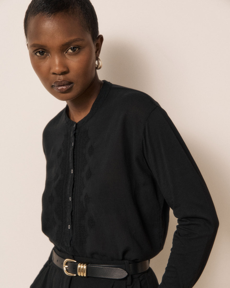 T-shirt Femme en Coton Double Face Noir Tuanake - Image principale