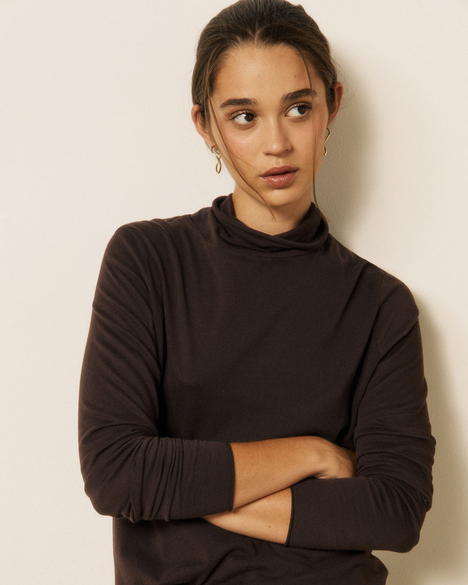 T-shirt Femme en Coton & Modal Chocolat Typhan - Image 3
