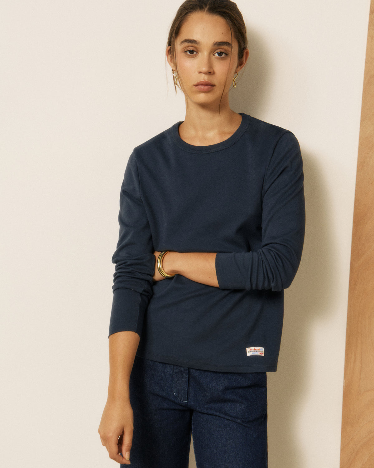 T-shirt Femme en Coton Bleu Nuit Tatou