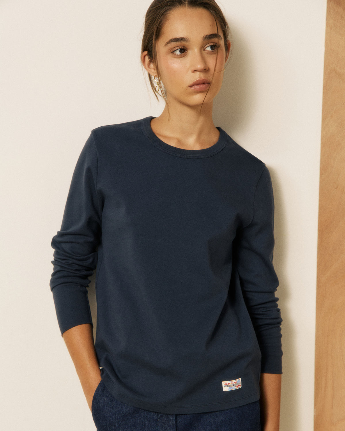 T-shirt Femme en Coton Bleu Nuit Tatou
