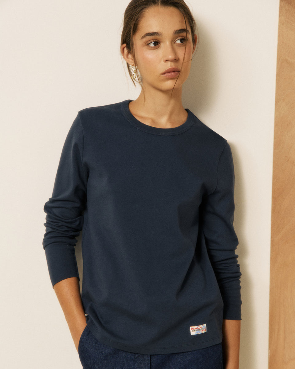 T-shirt Femme en Coton Bleu Nuit Tatou - Image 3