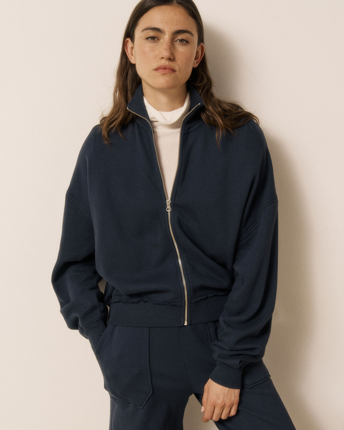 Sweatshirt Femme en Molleton Bleu Nuit Typha