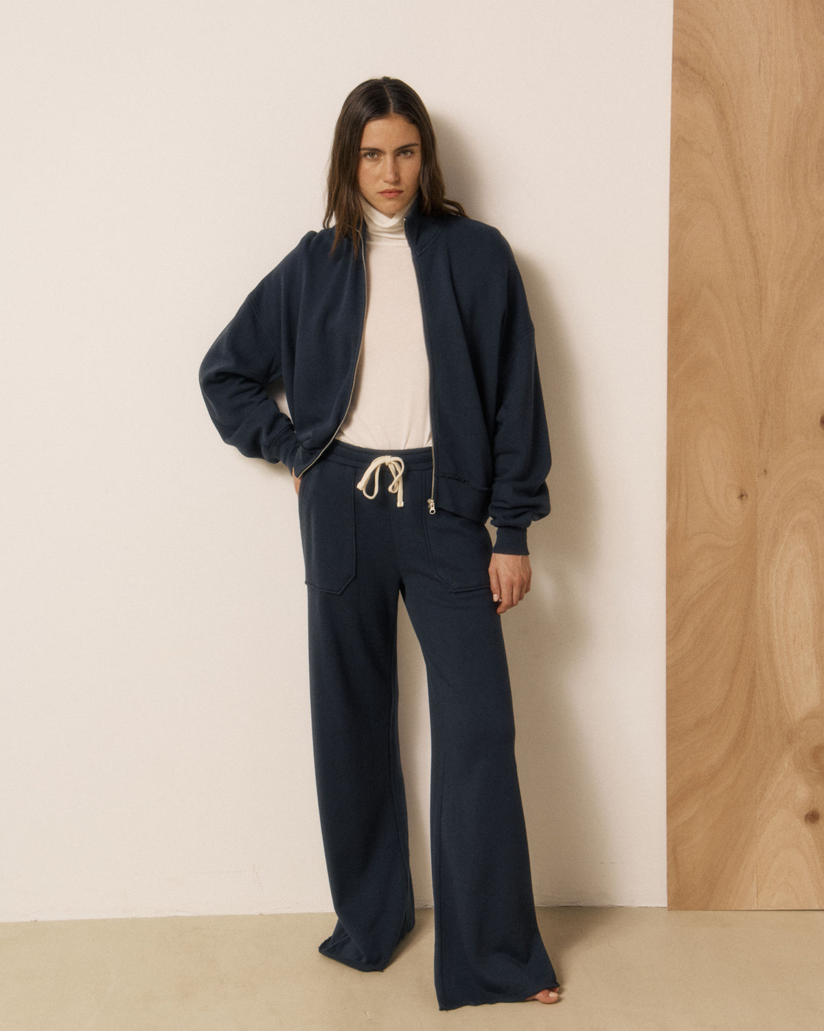 Sweatshirt Femme en Molleton Bleu Nuit Typha