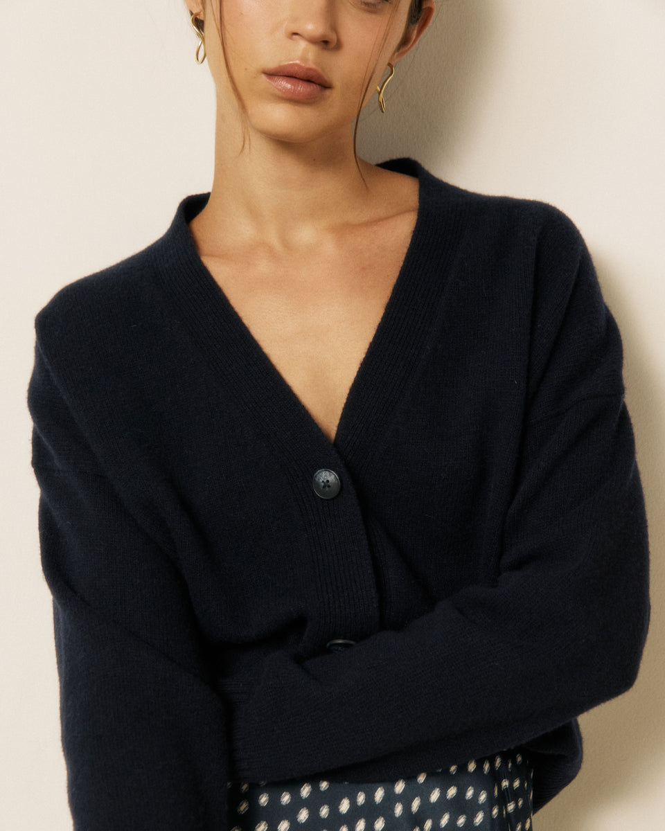 Mosine Women's Navy Blue Wool & Cashmere Cardigan - Image 3
