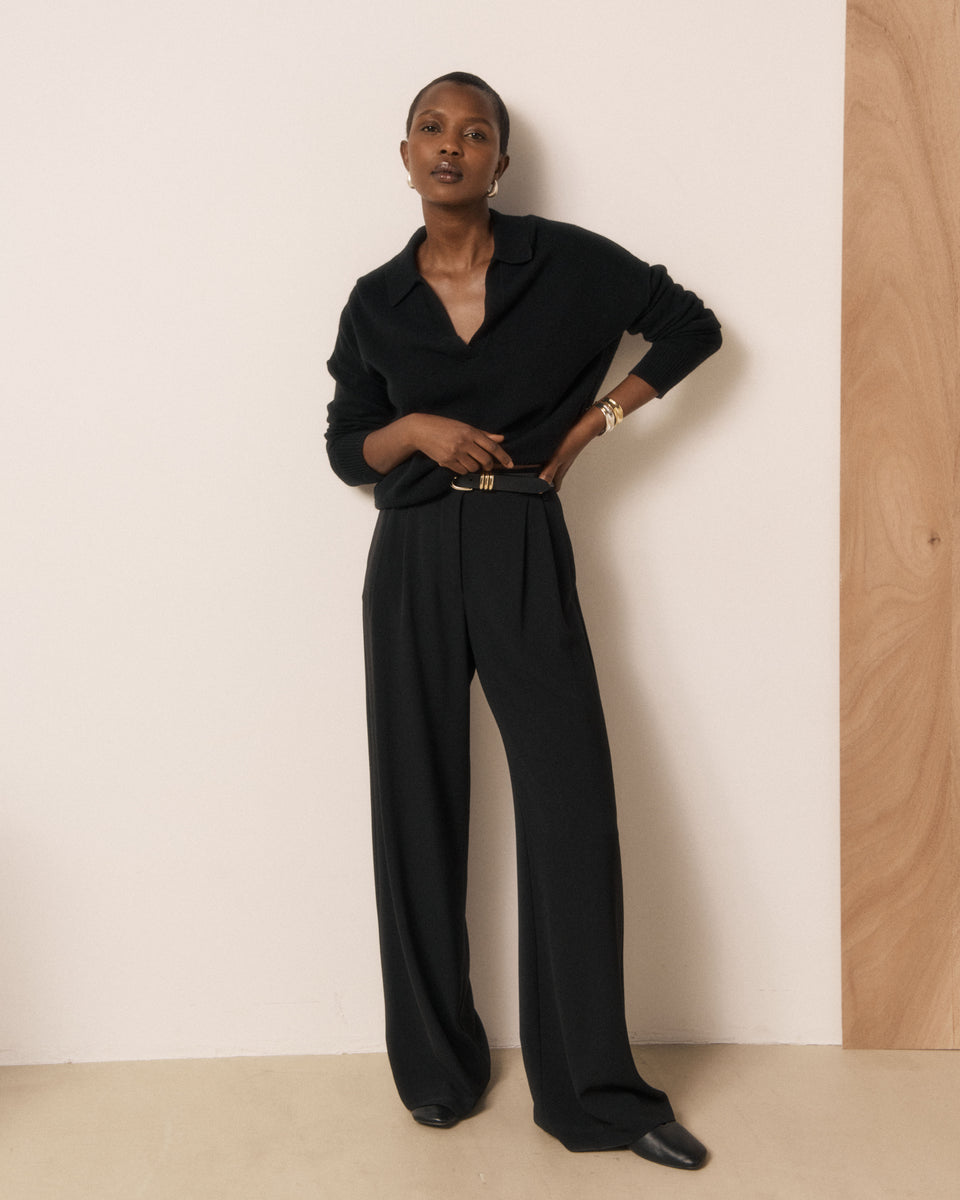 Pull Femme en Laine & Cachemire Noir Murial - Image 2