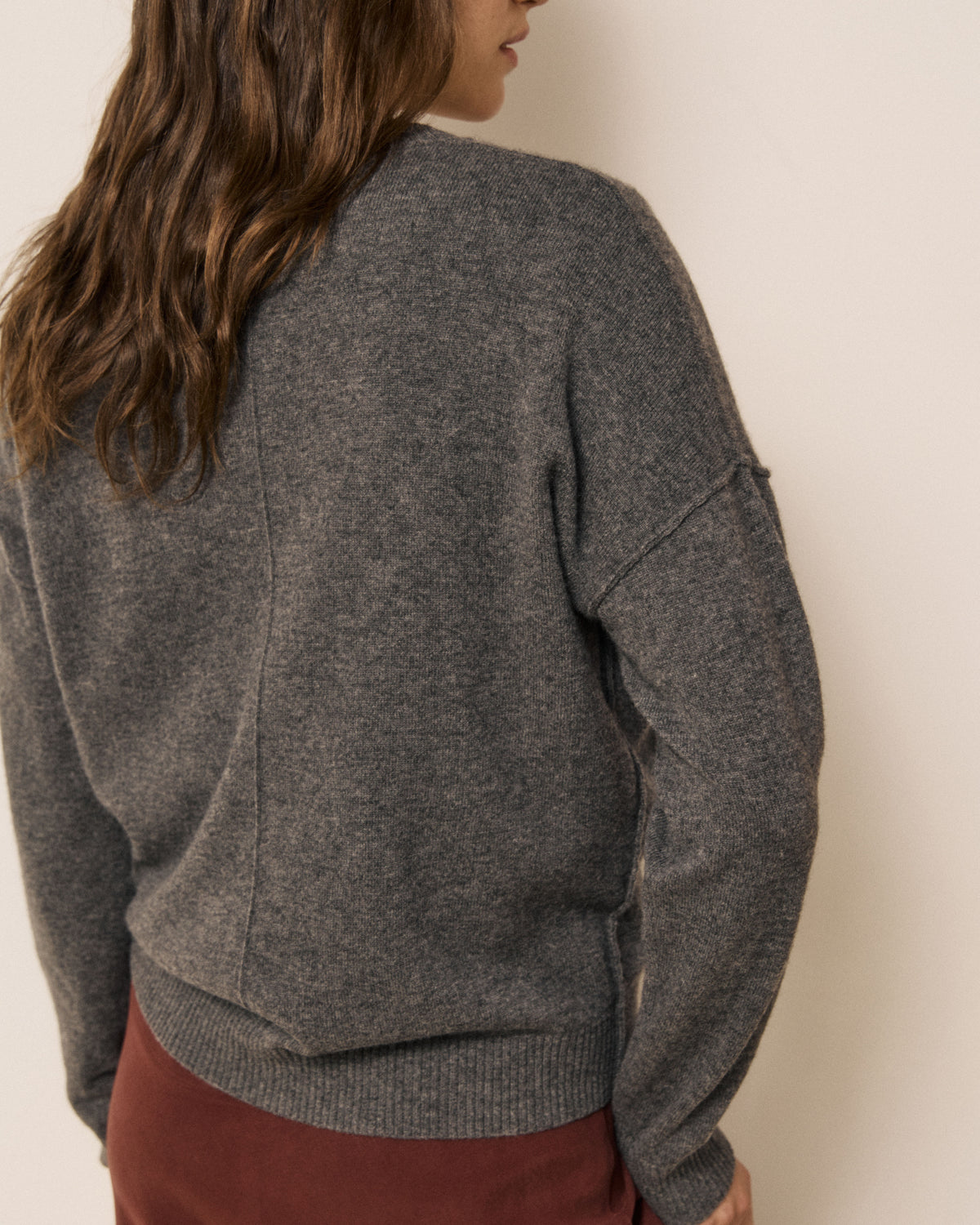 Pull Femme en Laine & Cachemire Gris Mino