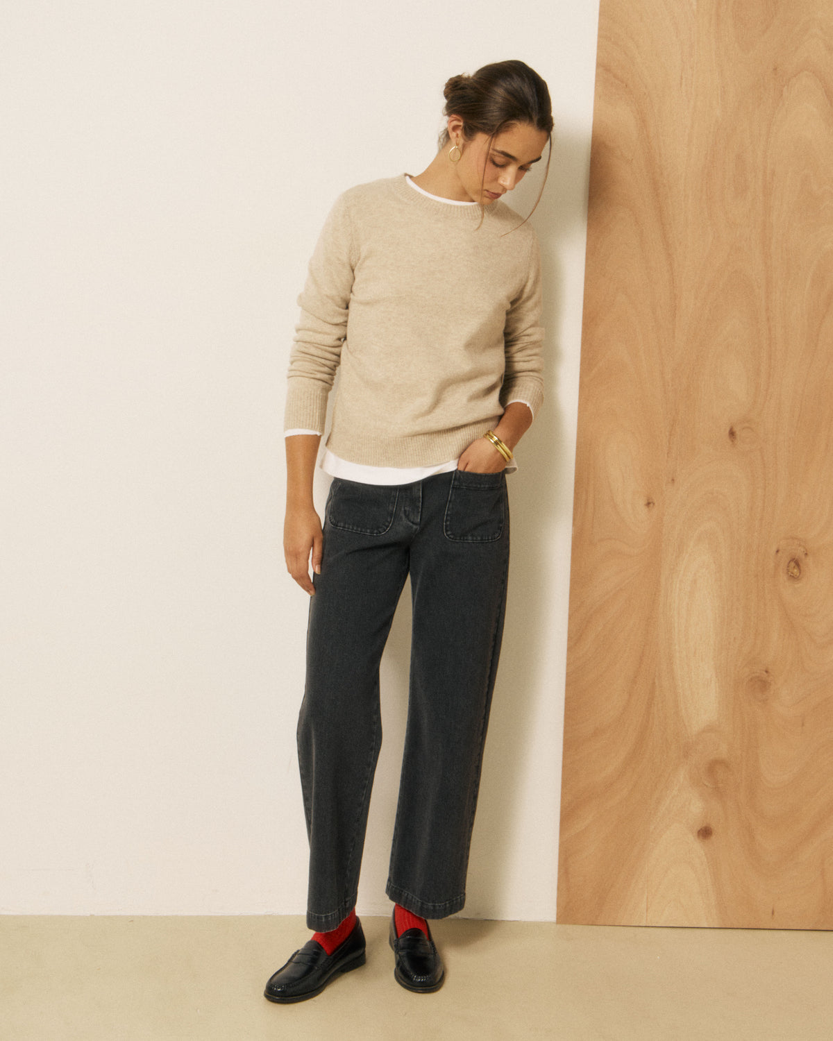 Pull Femme en Laine & Cachemire Ecru Matsya