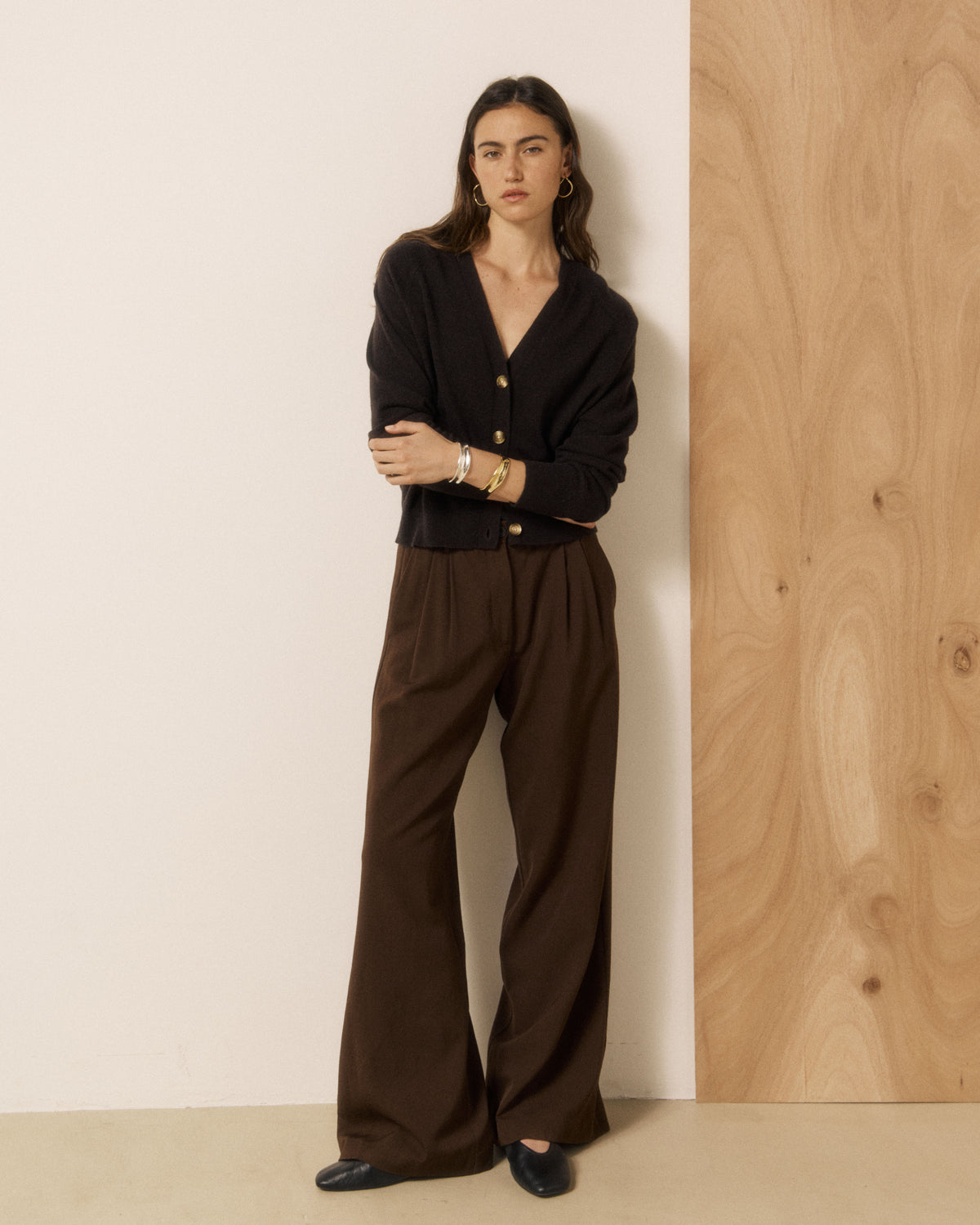 Cardigan Femme en Laine & Cachemire Marron Moran