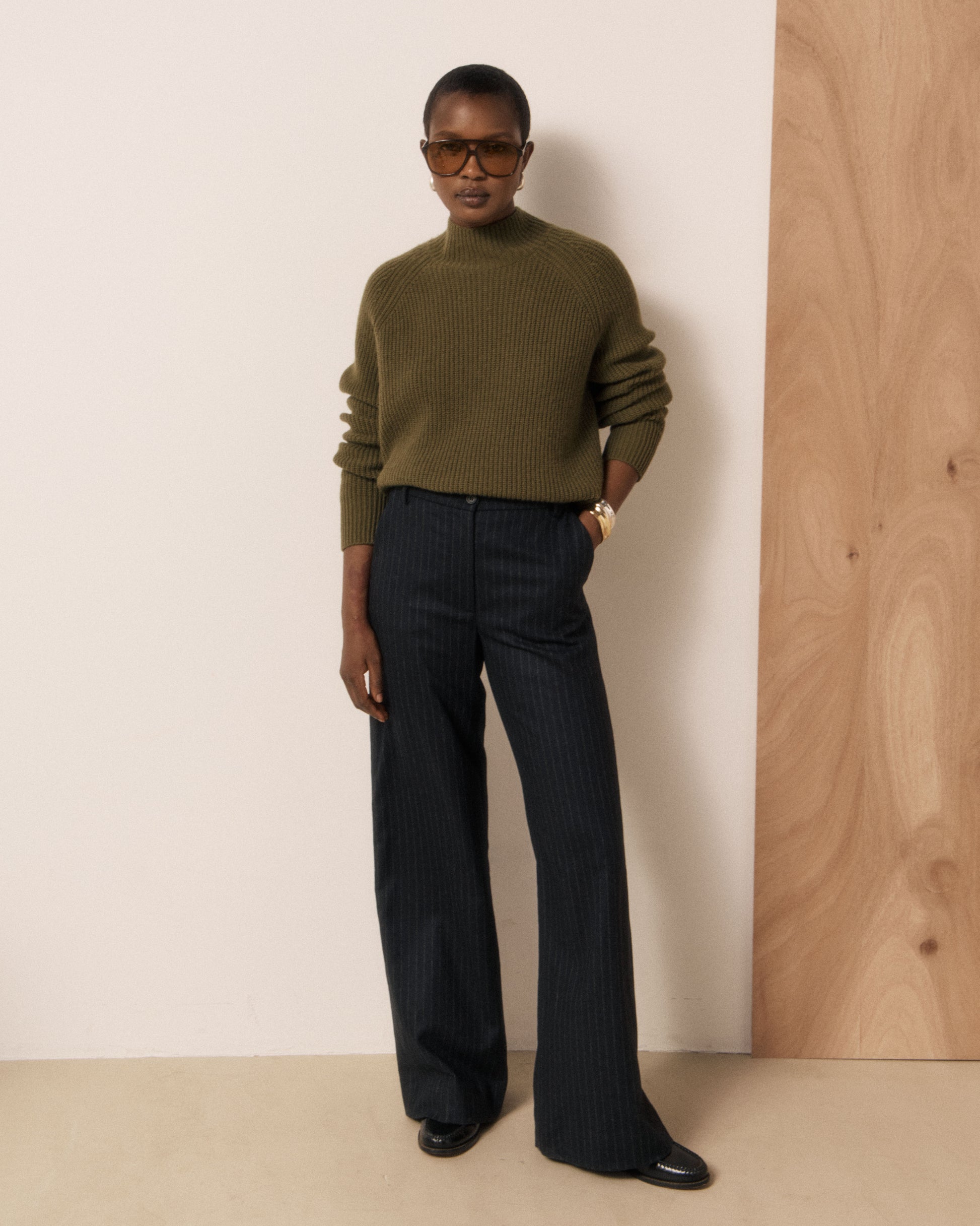 Pull Femme en Laine & Cachemire Vert Marlen