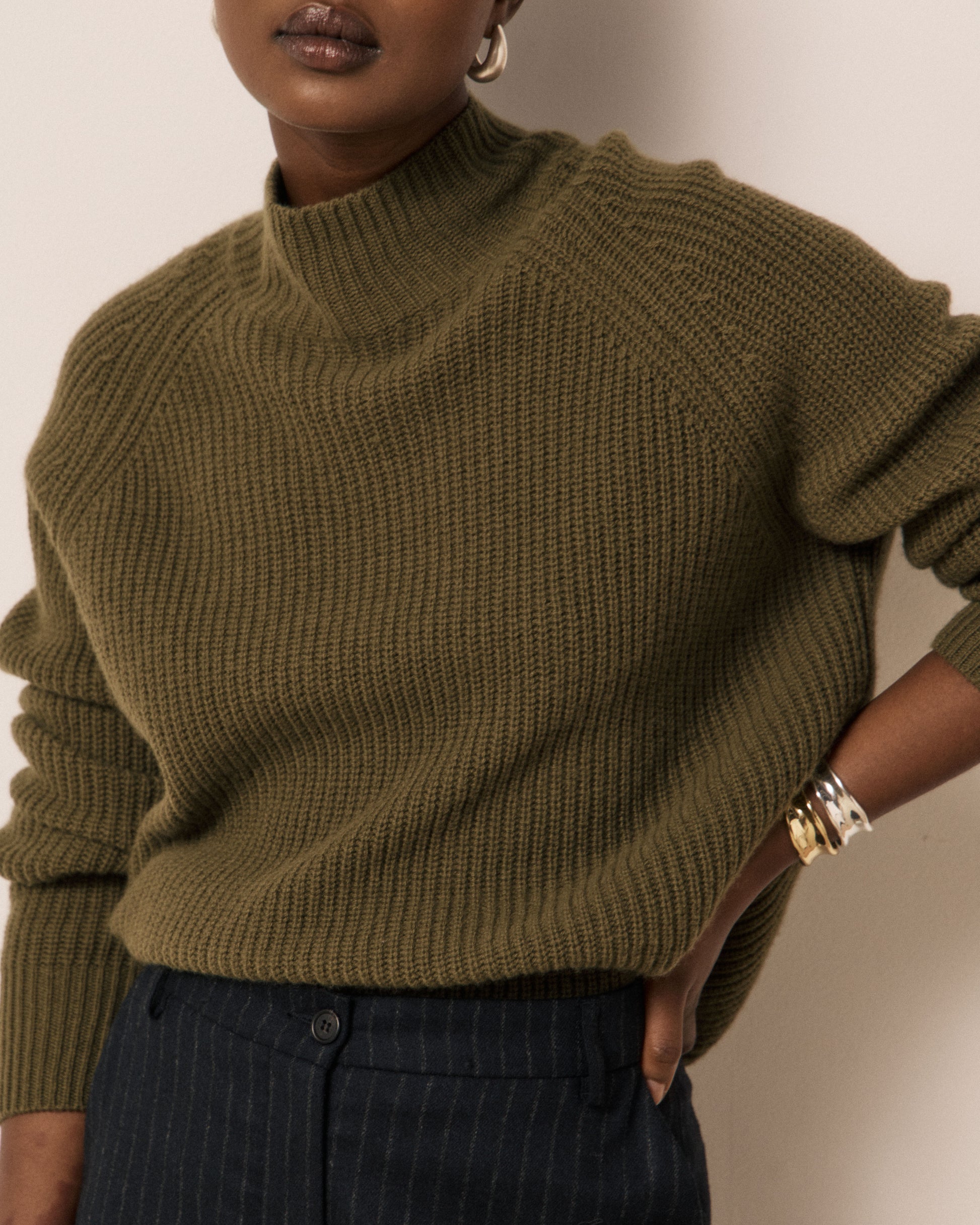 Pull Femme en Laine & Cachemire Vert Marlen