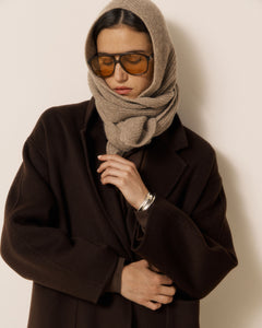 Cagoule Femme en Laine & Cachemire Taupe Mera