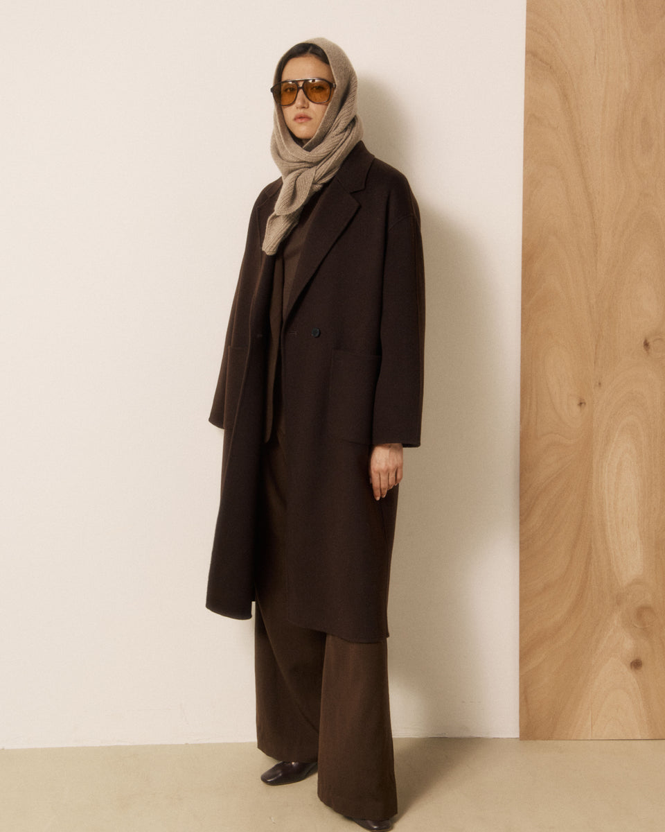 Cagoule Femme en Laine & Cachemire Taupe Mera - Image 3