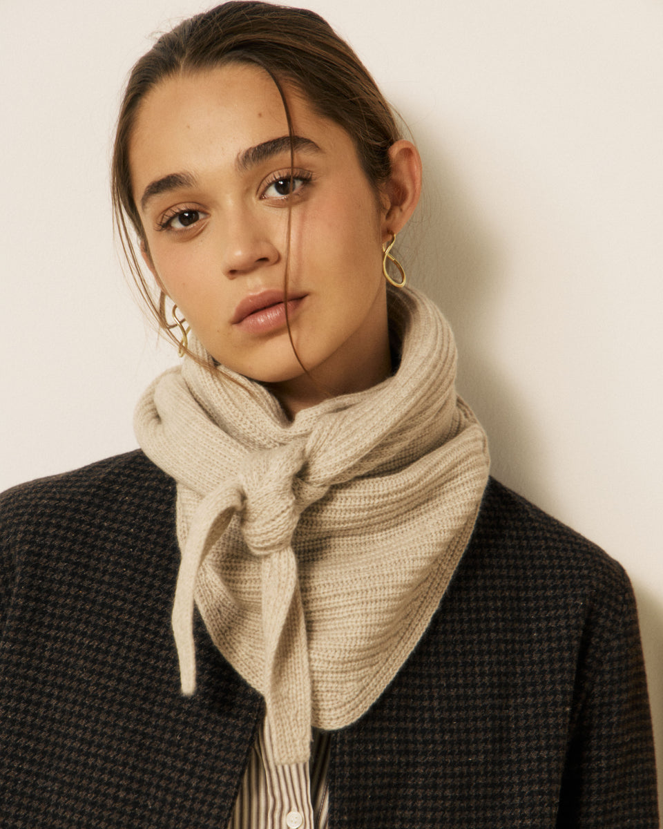 Echarpe Femme en Laine & Cachemire Ecru Melie - Image principale