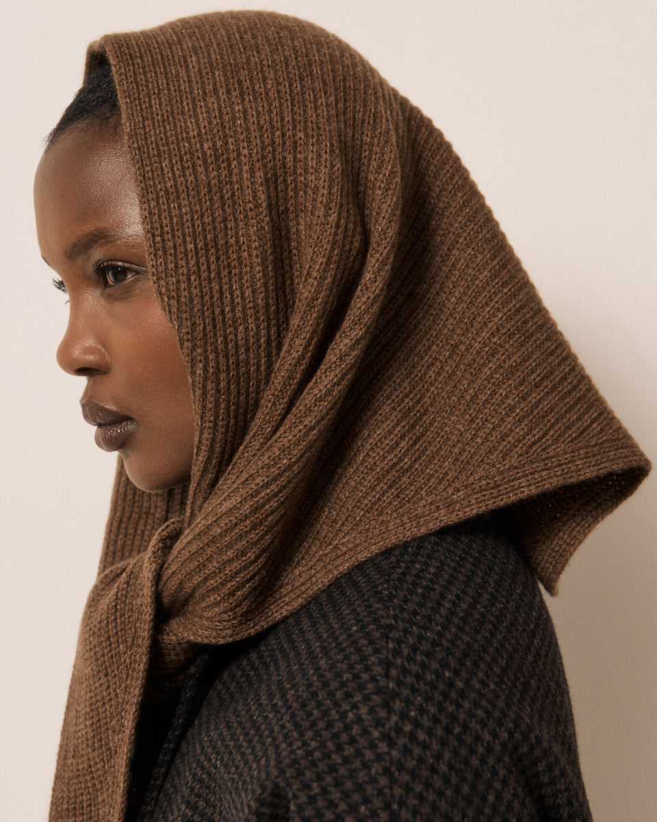 Echarpe Femme en Laine & Cachemire Cognac Melie - Image 3
