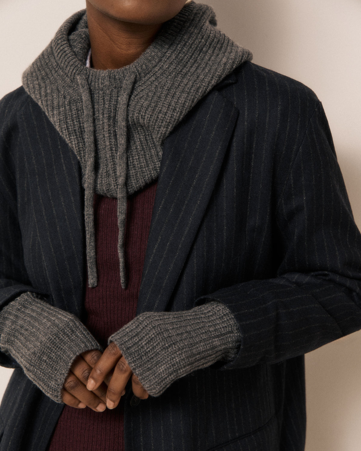 Mitaines Femme en Laine & Cachemire Gris Messia