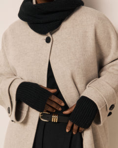 Mitaines Femme en Laine & Cachemire Noir Messia