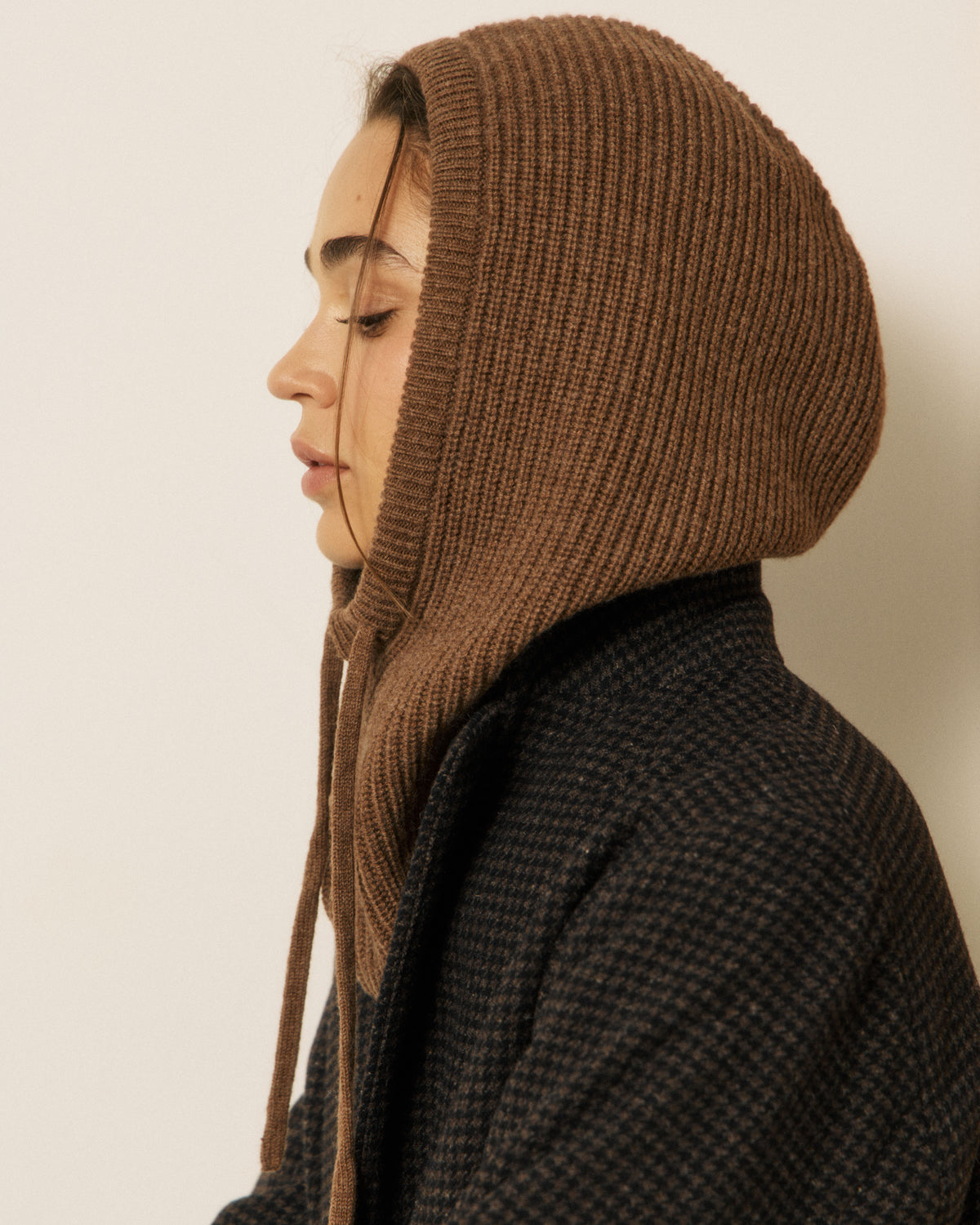 Cagoule Femme en Laine & Cachemire Cognac Meysie