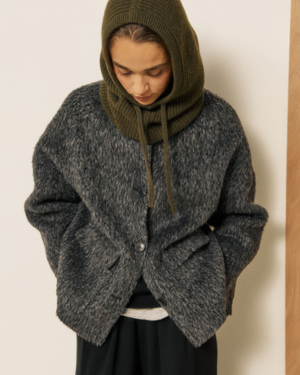 Cagoule Femme en Laine & Cachemire Khaki Meysie - Image 3