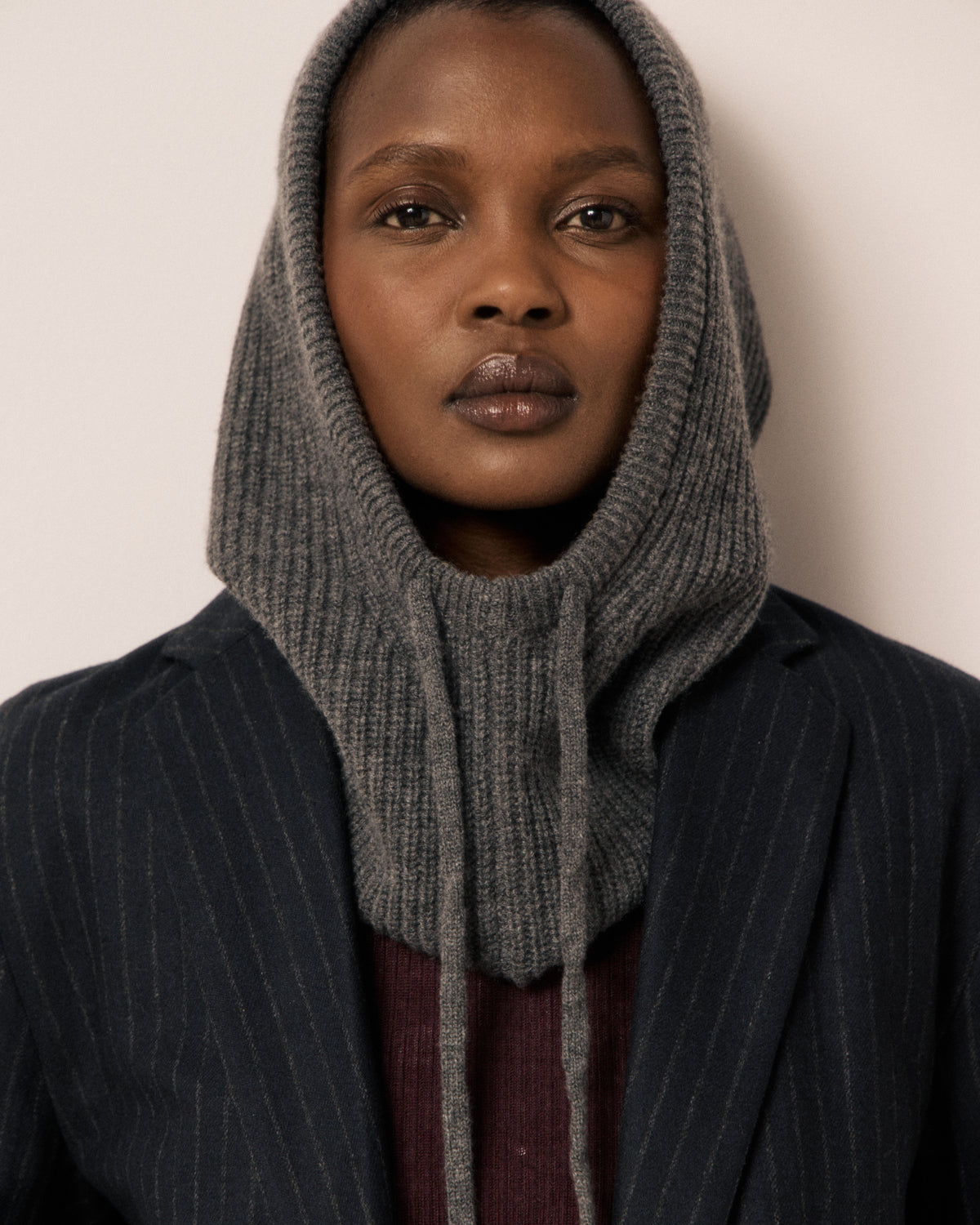 Cagoule Femme en Laine & Cachemire Gris Meysie