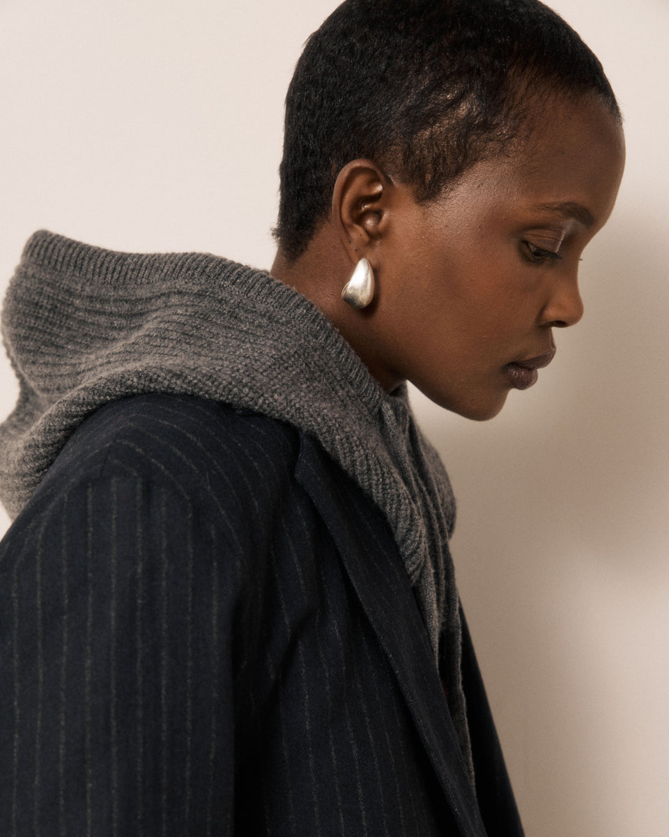 Cagoule Femme en Laine & Cachemire Gris Meysie - Image 2