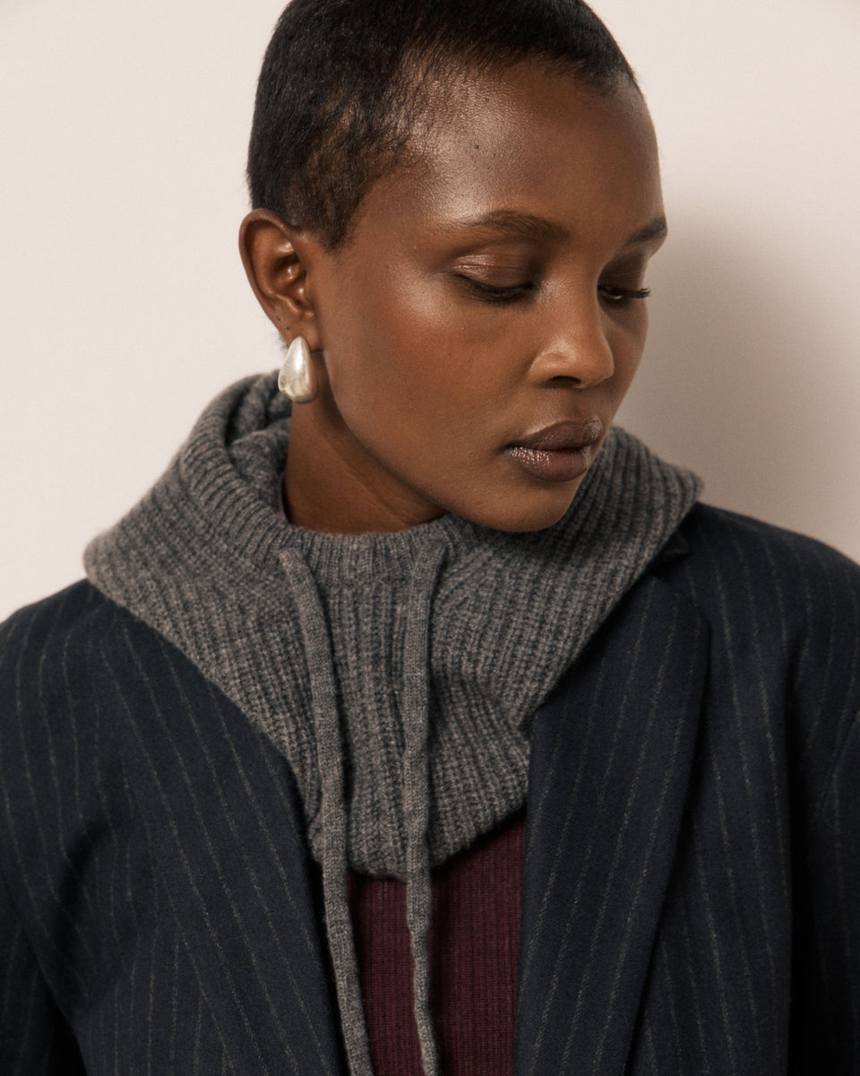 Cagoule Femme en Laine & Cachemire Gris Meysie - Image 3